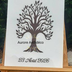 Panneau Personnalisé Arbre de Vie Baptême 50 x 70 cm