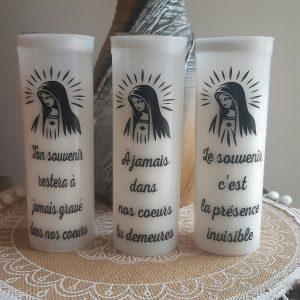 Bougie de Neuvaine Commémorative Vierge Marie — Cierge Souvenir & Recueillement