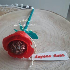 🌹 Rose Gourmande Porte-Chocolat avec Étiquette Personnalisée – Noël, Saint-Valentin, Fête des Mères   22cm ferrero inclus chocolat noir ou coco aléatoire