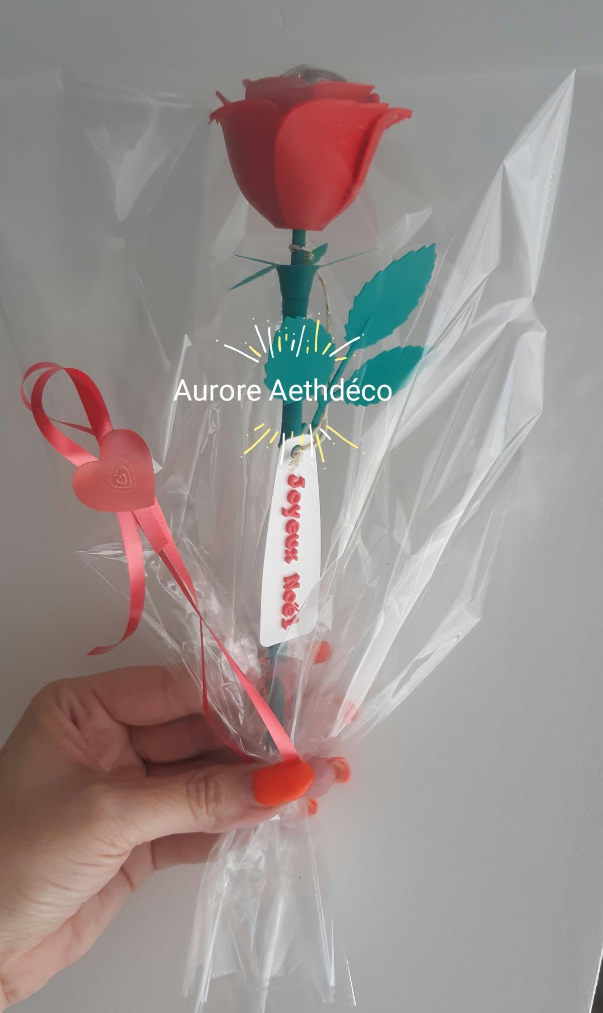 🌹 Rose Gourmande Porte-Chocolat avec Étiquette Personnalisée – Noël, Saint-Valentin, Fête des Mères 22cm ferrero inclus chocolat noir ou coco aléatoire – Image 3